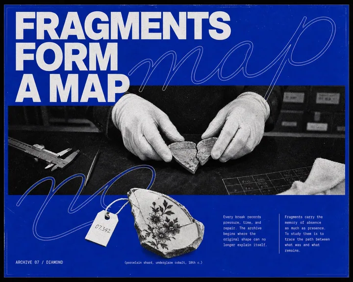 Cobalt Xerox Script Editorial Poster