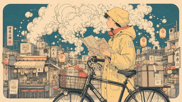 Cream Smoke City Manga Poster Style