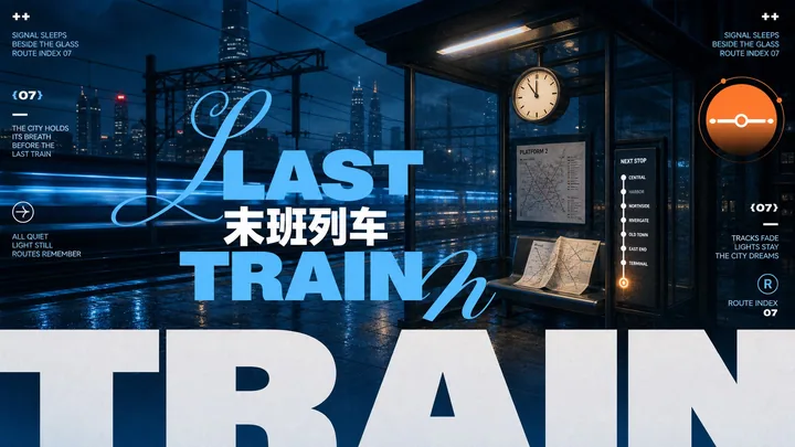 Dusk Cyan Layered Type Poster Style
