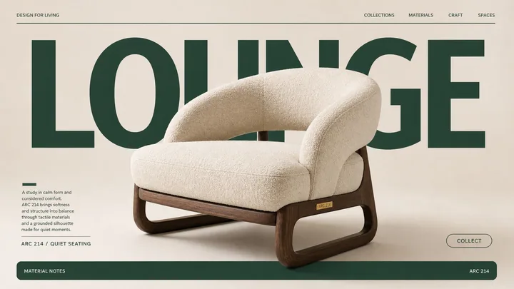 Quiet Luxury Furniture Nameplate Poster Style