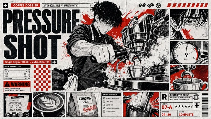 Red Black Manga Tabloid Poster Style