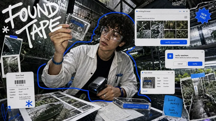 Y2K Mirror UI Scribble Collage Style